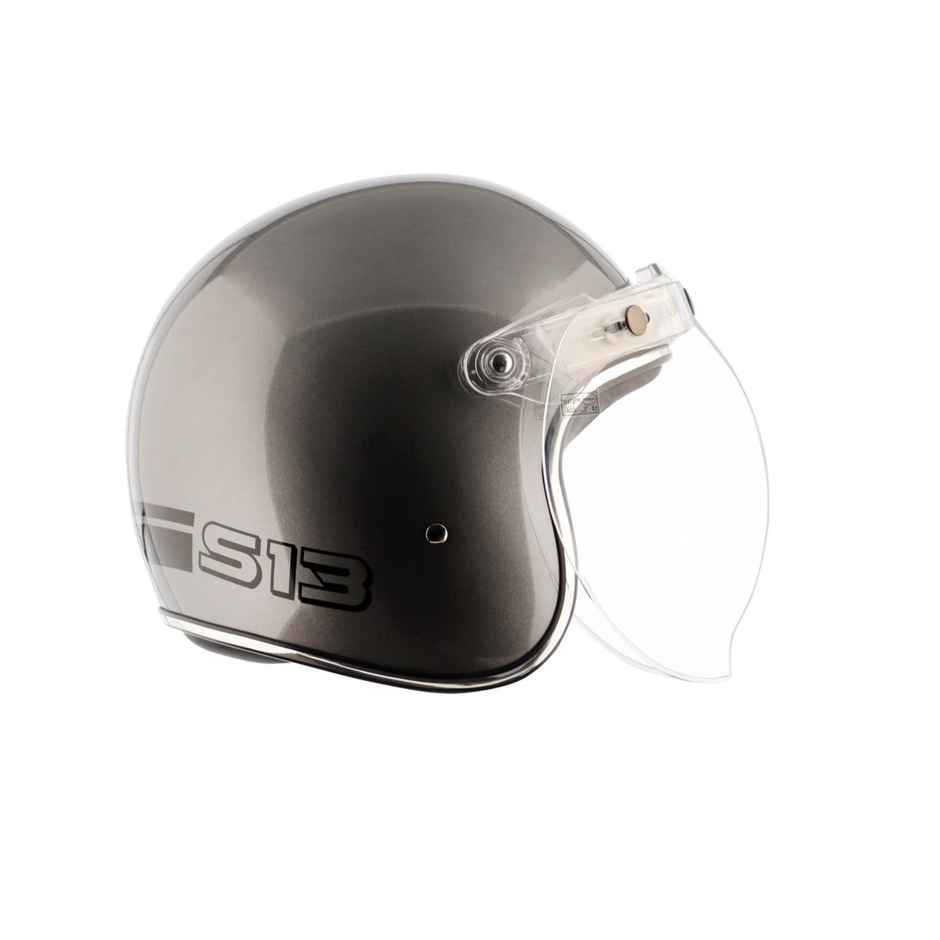 Axor Retro Jet Sportz S13 Isi Ece And Dot Certified Open Face Helmet - Athena Grey Black - M