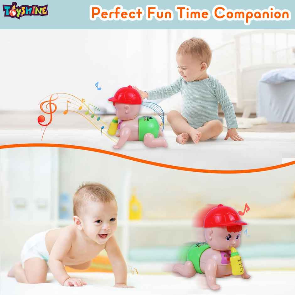 Toyshine Battery Powered Crawling Baby Toy with Lights & Sounds - Interactive Fun for Kids