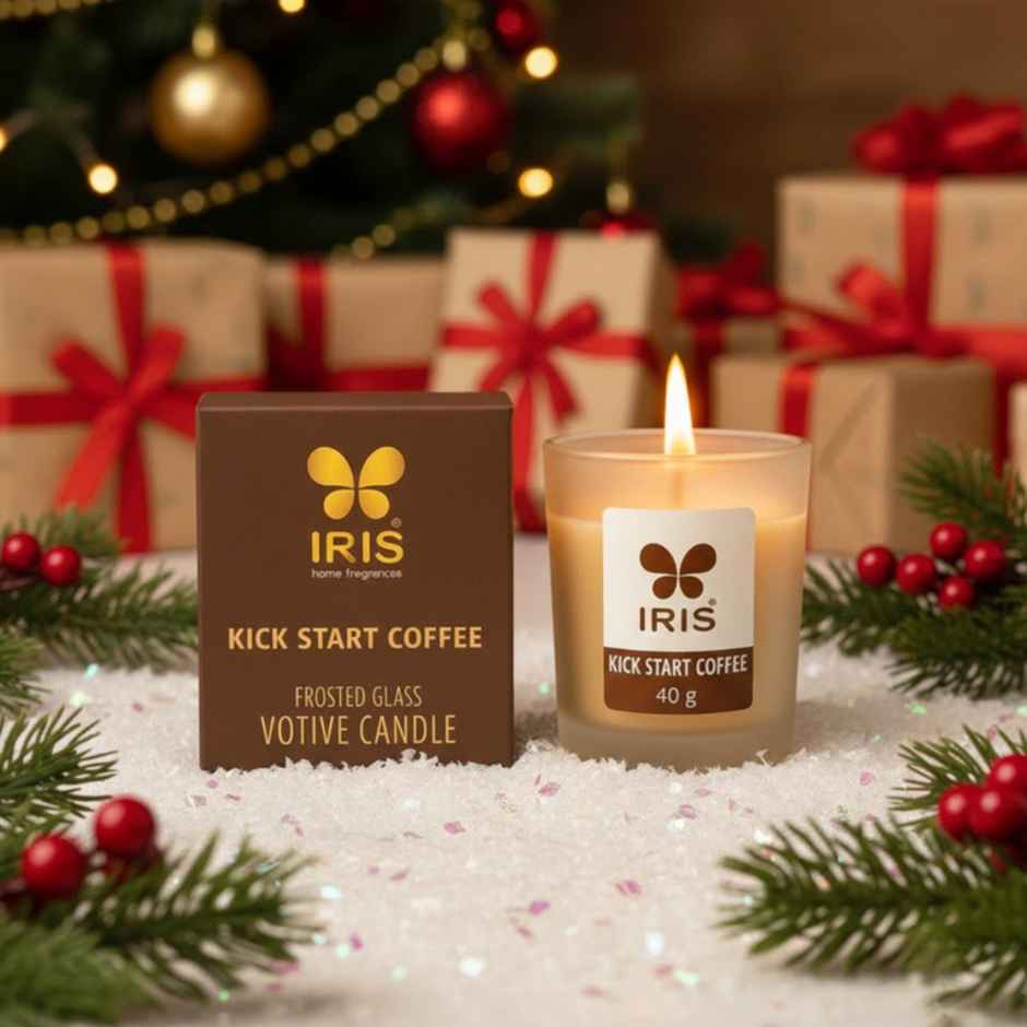 Kickstart Coffee Frosted Shot Glass Scented Candle | 8 Hours Burn Time | Home Decor | IRIS