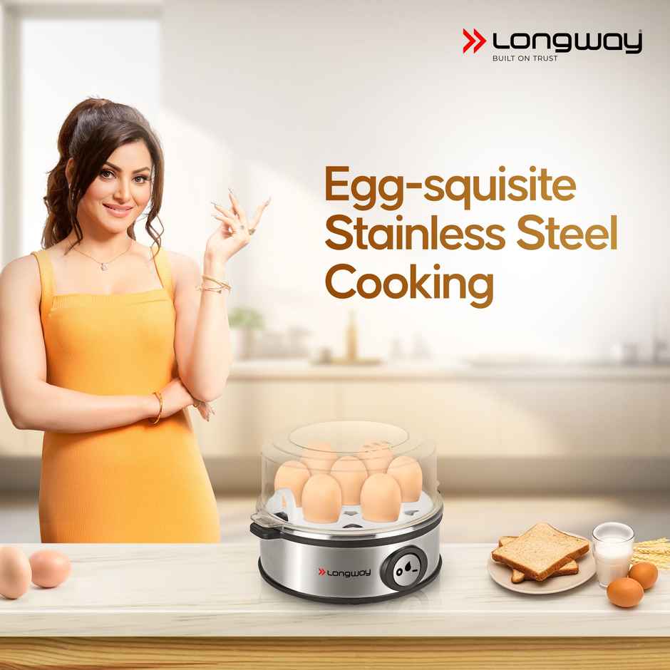 Longway Champ 360 Watt Stainless Steel Egg Boiler/Cooker for Steaming(Silver, 7 Eggs)