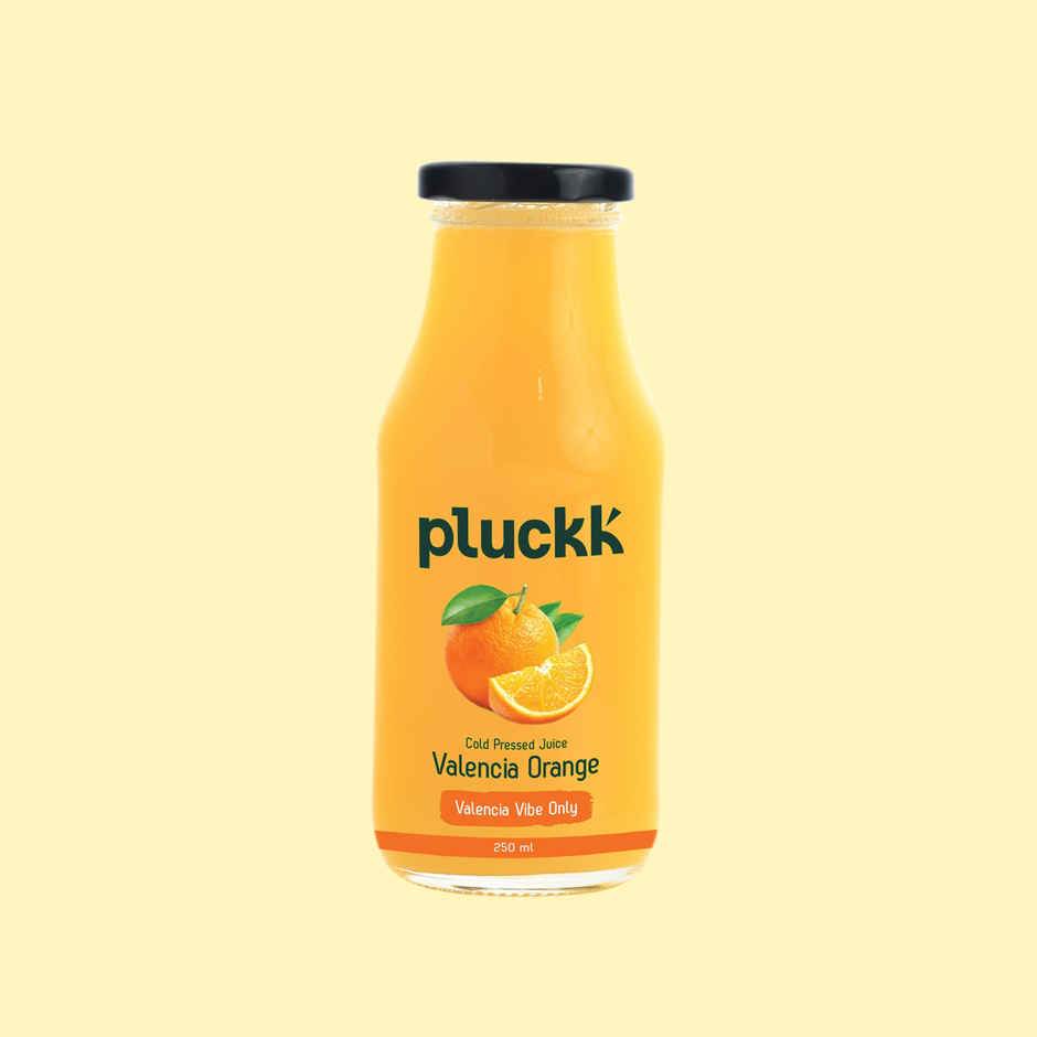 Pluckk Cold Pressed Extracted Valencia Orange Juice | No Preservatives | No Added Sugar