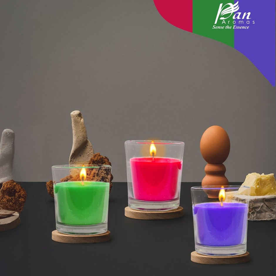 Shot Glass Candles | Pack of 3 | Rose, Jasmine & Lavender | Pan Aromas