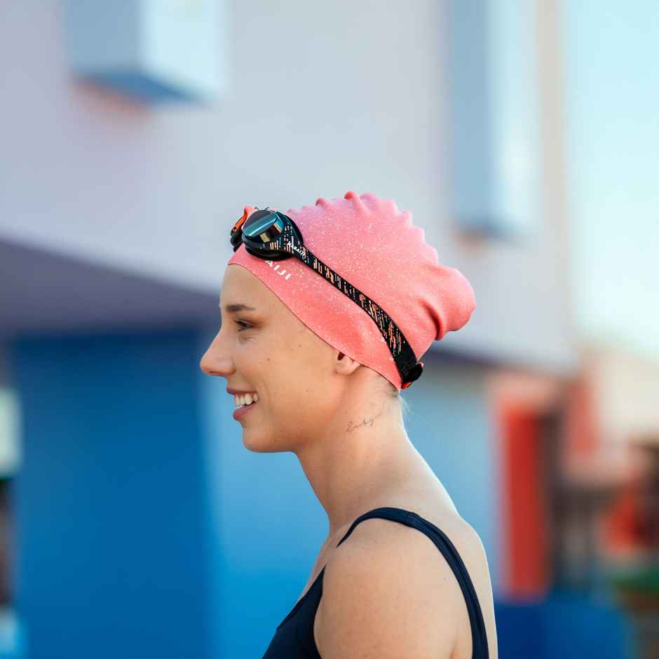 Decathlon | Nabaiji Adult Silicone Swim Cap - Ruby, 56-60 Cm