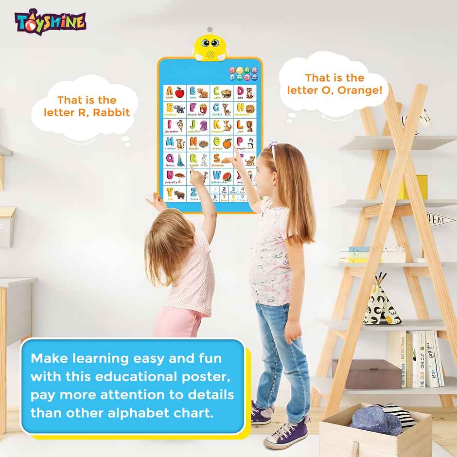 Toyshine Interactive Talking Wall Chart, Alphabet & Numbers Learning Poster for Kids 1-5