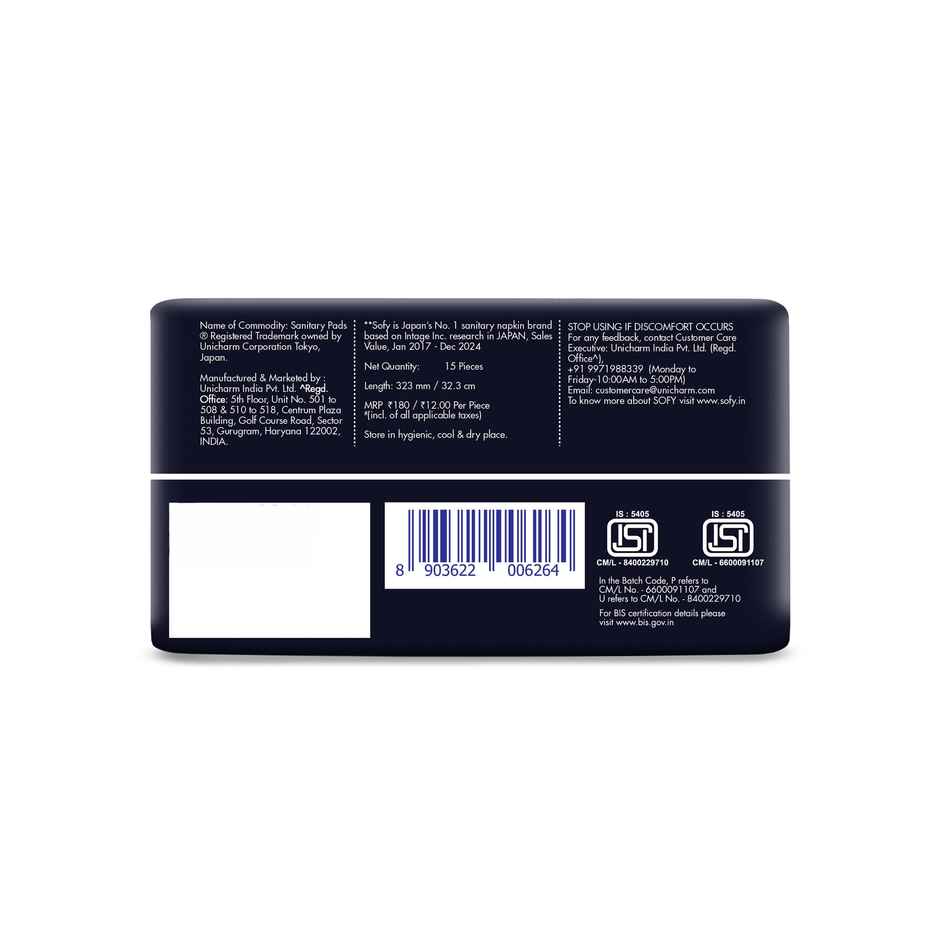 Sofy Women AntiBacteria Nights Longest XXL - 323mm | 15 pads | Sanitary Pads