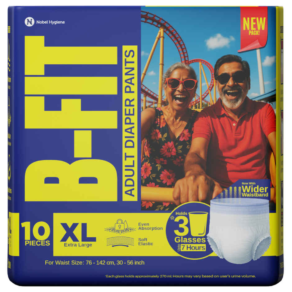 B-FIT Adult Diaper Pant | Regular Type | XL | 30 - 56 inch