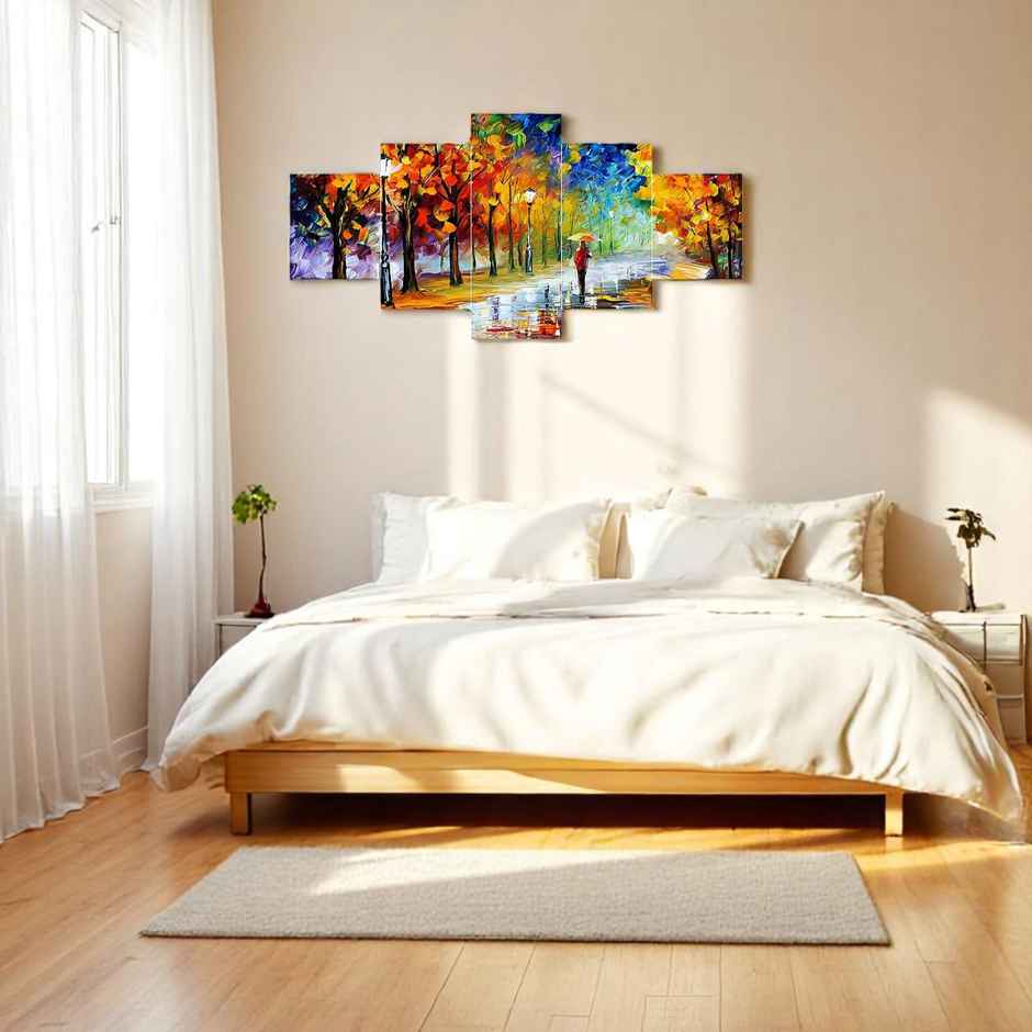 Perpetual Modern Art Wall Decor - Framed Paintings - Set of 5 | UV Textured