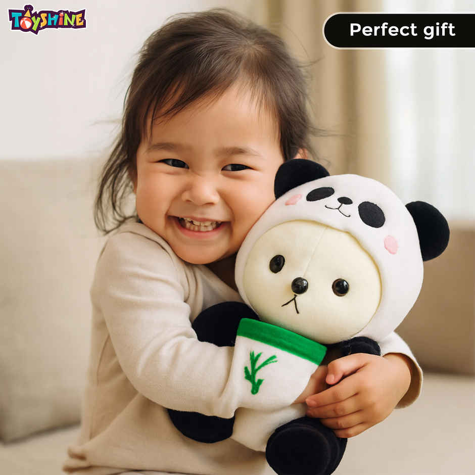 Spanker Teddy Soft Toy in Panda Outfit Cute Plush Bear for Kids - 29 cm