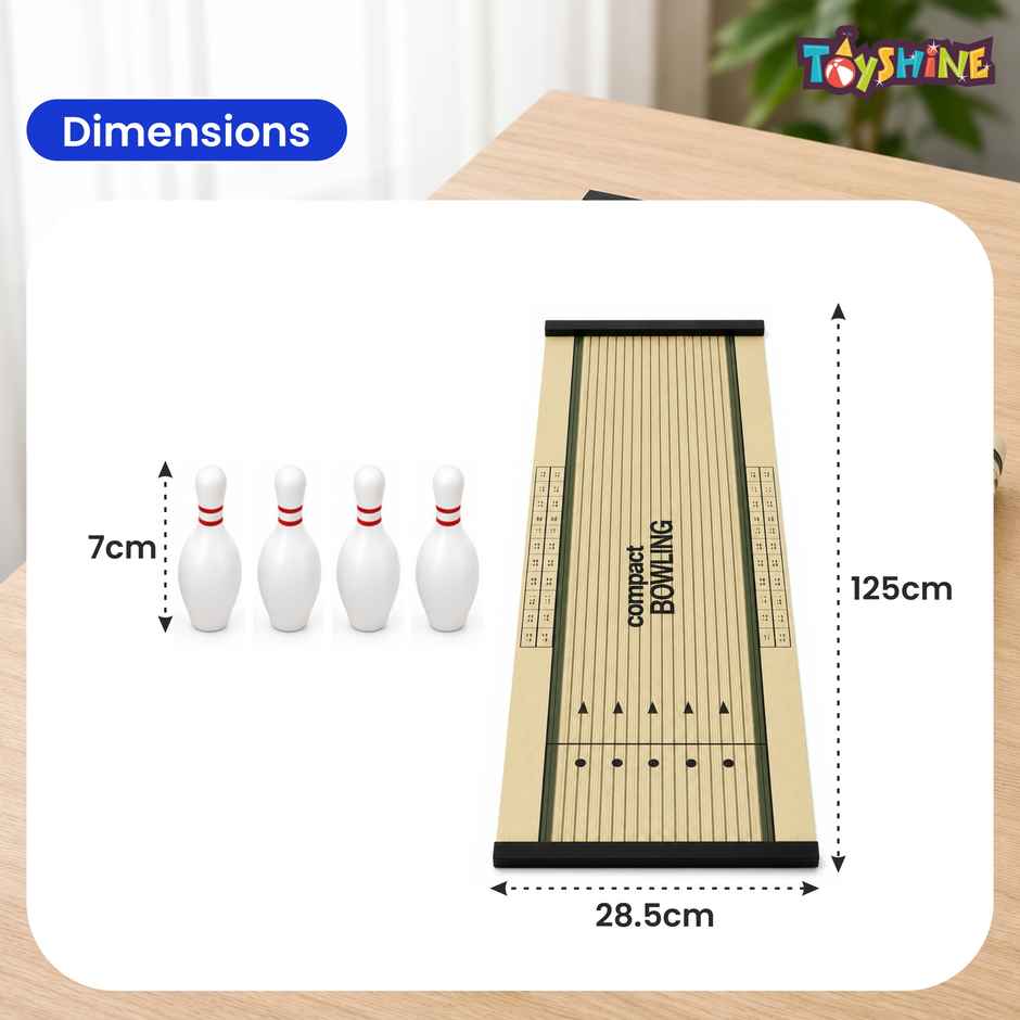Toyshine Compact Bowling Game | Indoor Tabletop Game for Kids & Adults