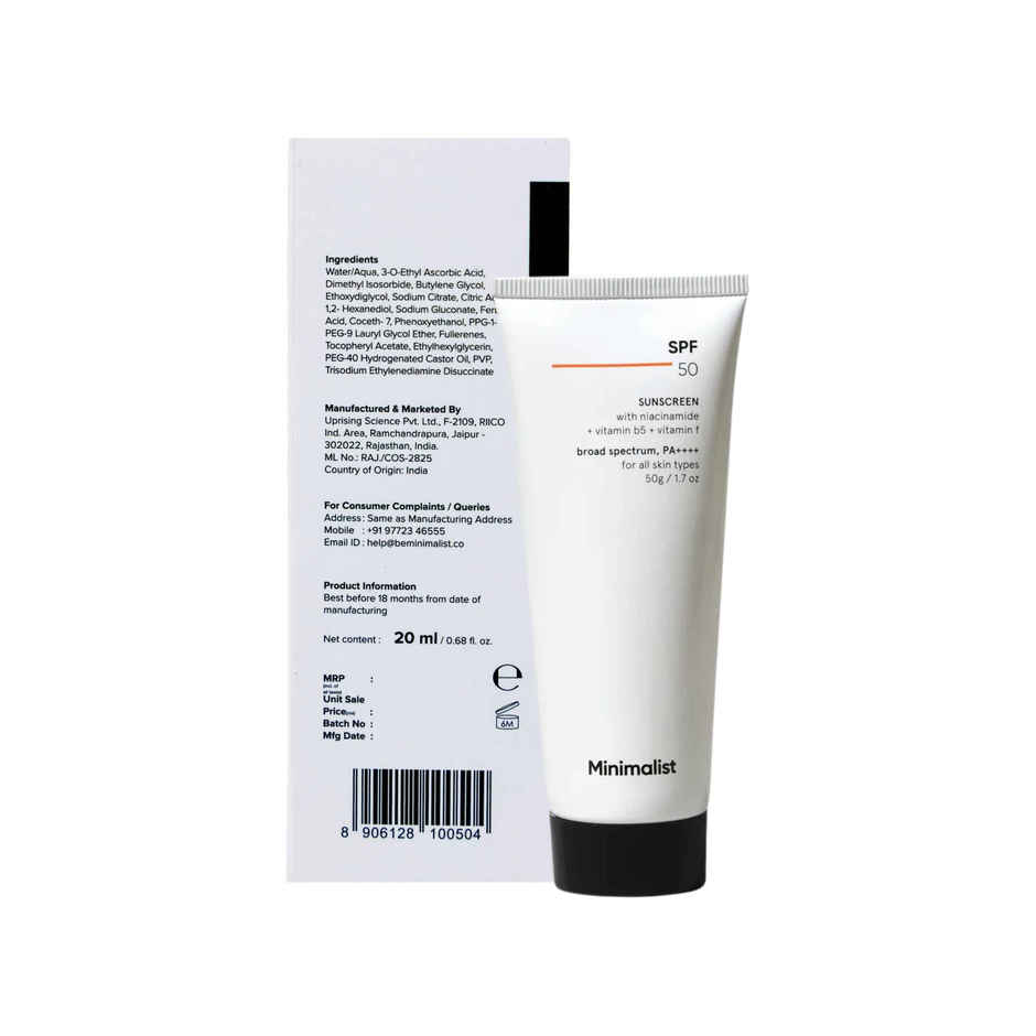 Minimalist SPF 50 Multi- Vitamin cream Sunscreen | In-vivo Tested
