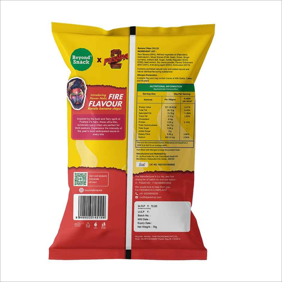 Beyond Snack Kerala Banana Chips - Limited Edition Pushpa 2: Fire