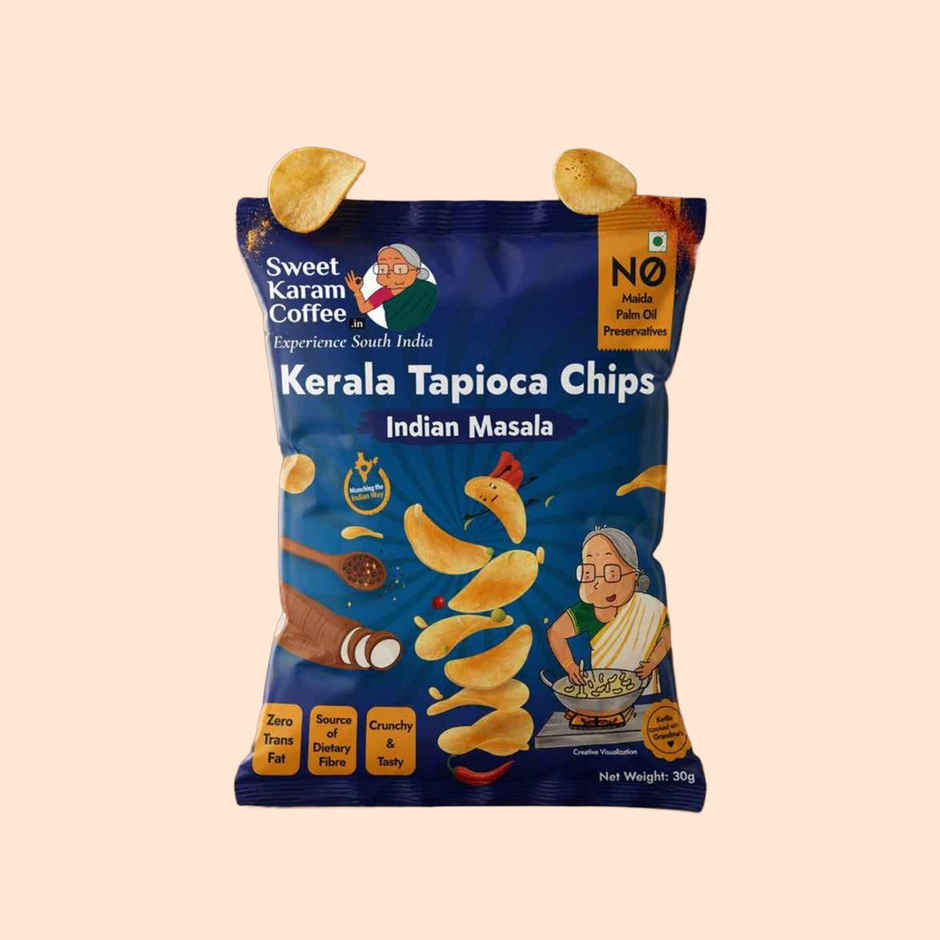 Sweet Karam Coffee Indian Masala Tapioca Chips | No Palm Oil