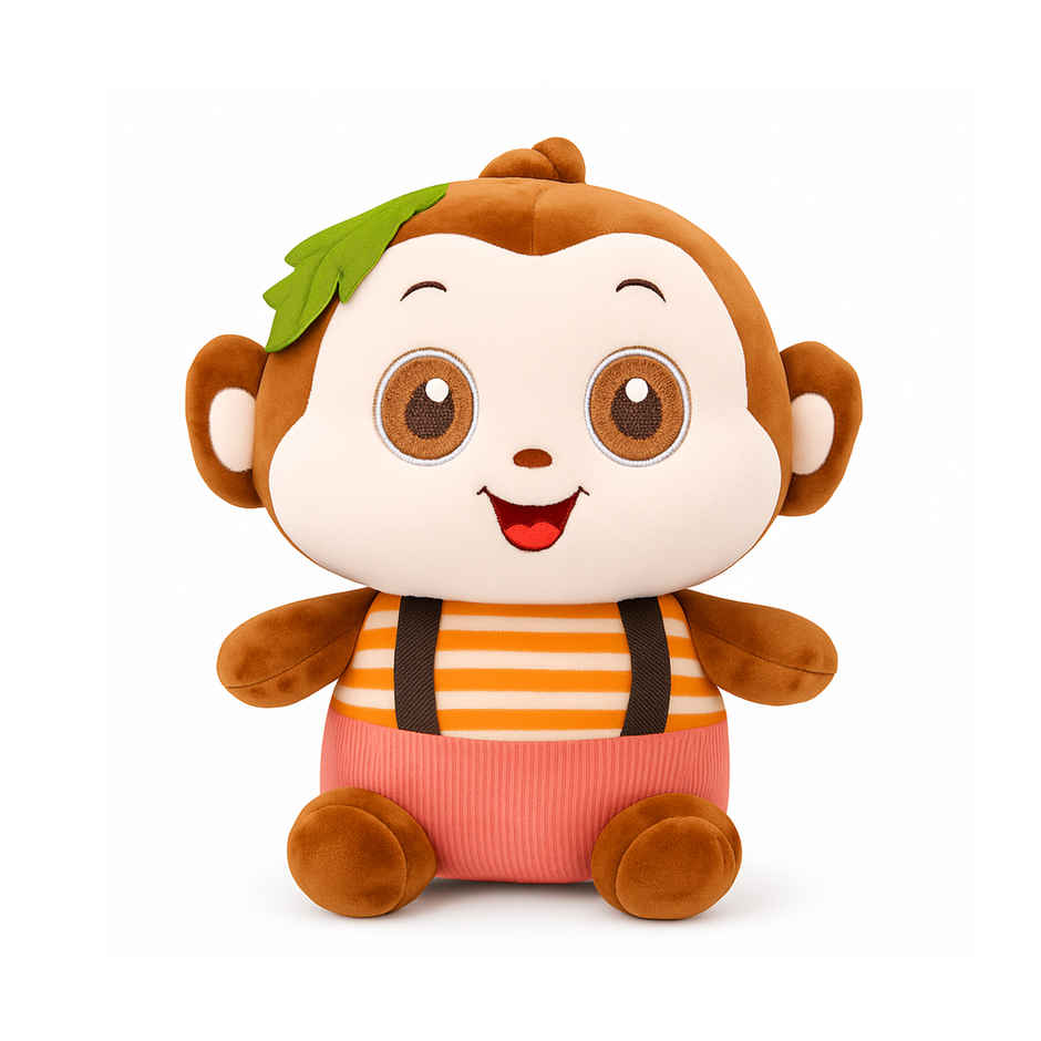 Spanker Monkey Soft Toy Cute Plush Animal with Shirt - 27 cm