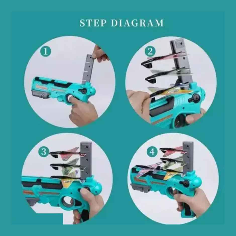 Toyshine Airplane Launcher - Multi-Color Catapult Plane for Outdoor Play