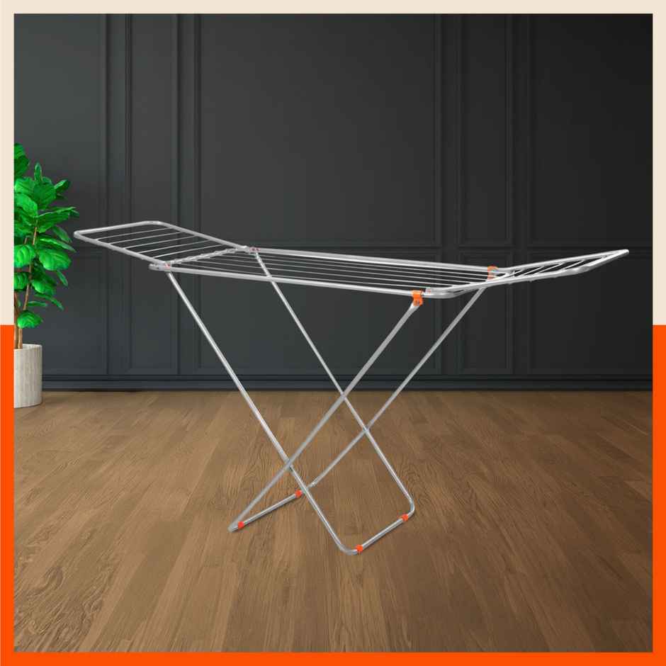 Bathla Foldable Clothes Drying Stand - AERO | Steel | Heavy Duty, Lightweight