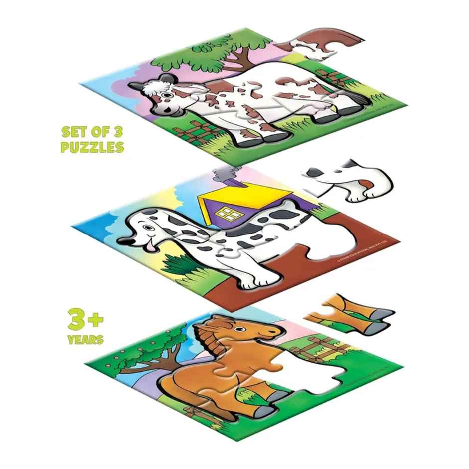 Frank Animals - A Set Of 3 First Puzzles - 4, 5 & 6 Pieces