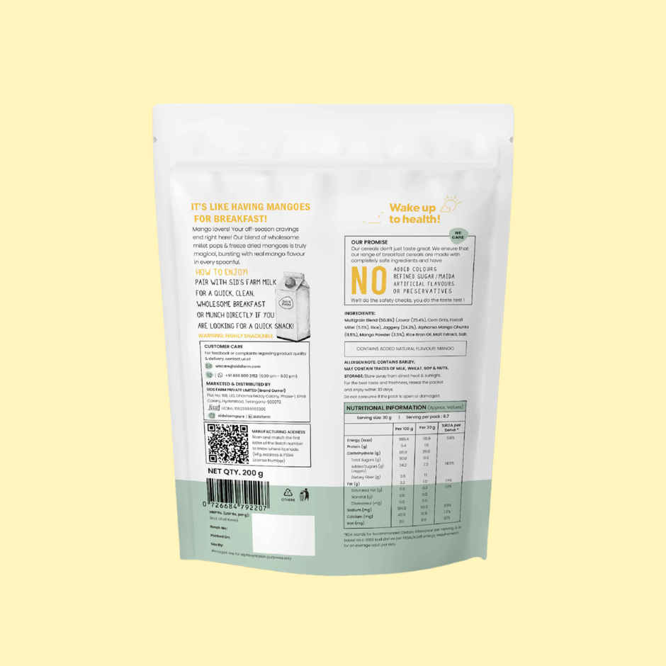 Sid's Farm Foods Mango Millet Pops | Stand Up Pouch