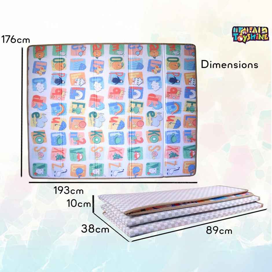 Toyshine Extra Large Baby Play Mat, Foldable, Reversible, Waterproof, Animal Print
