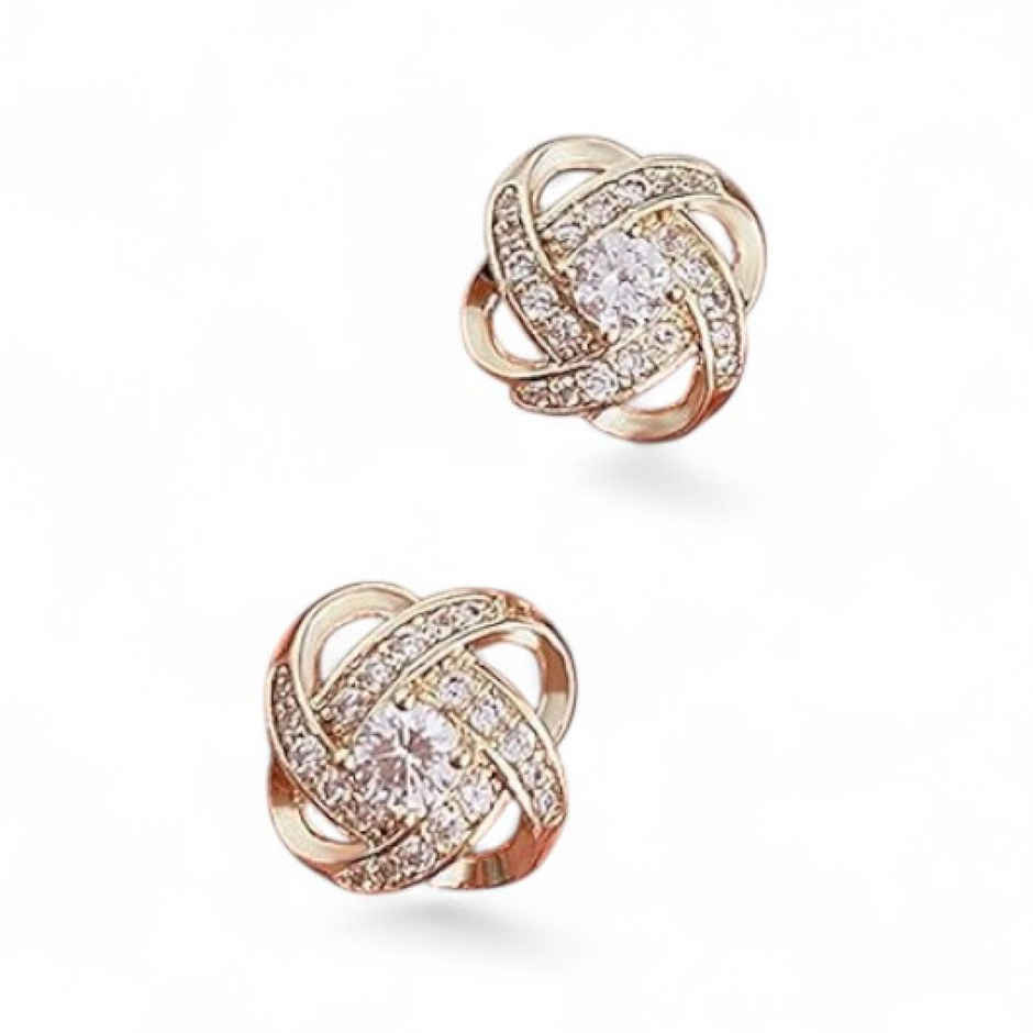 Just Lil Things Golden Eternity Knots Pin Earrings | jltz0021