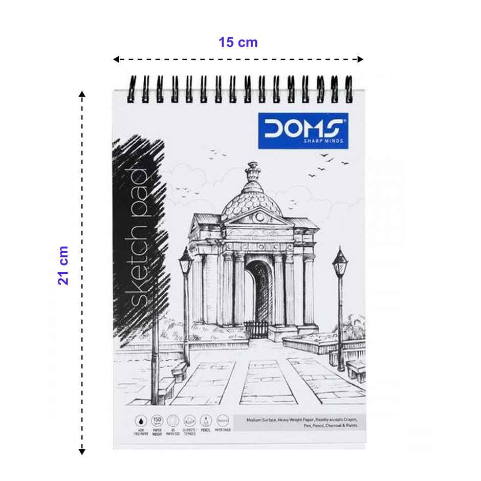 Doms Wiro unruled A5 Paper Sketch Book | 72 Pages | 21 x 15 cm