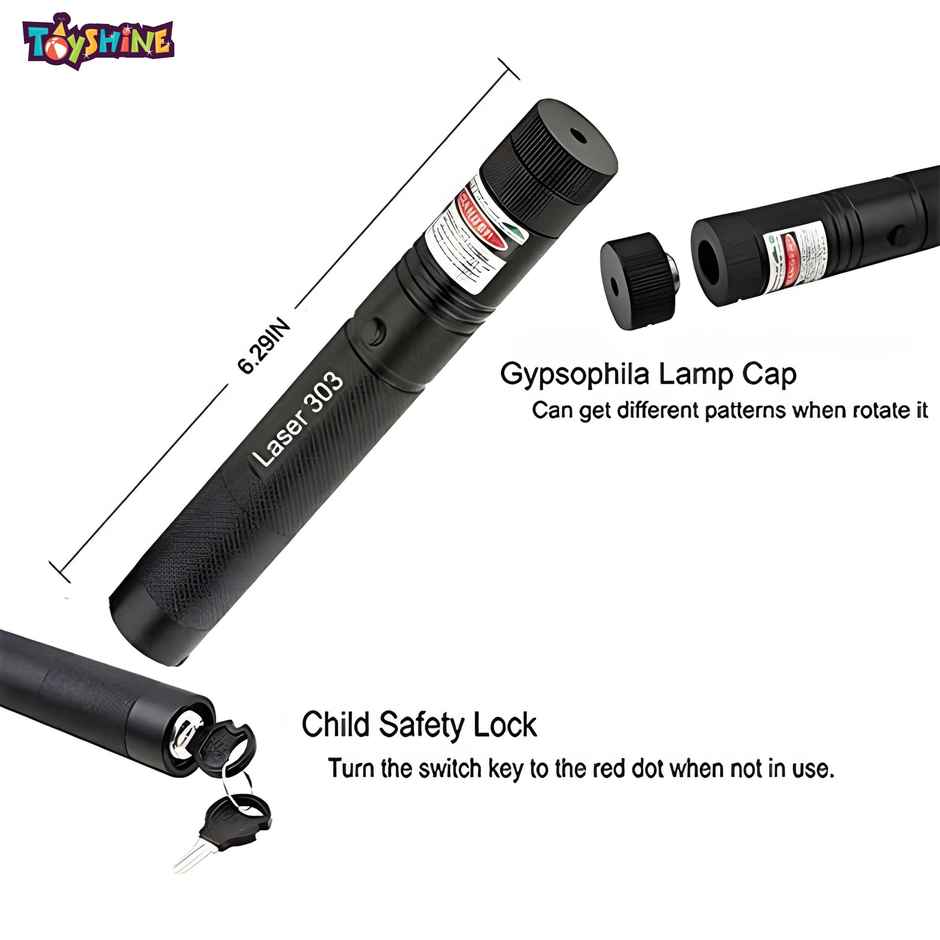 Toyshine Rechargeable Laser Pointer With Star Cap & Child Lock - Indoor/outdoor Use
