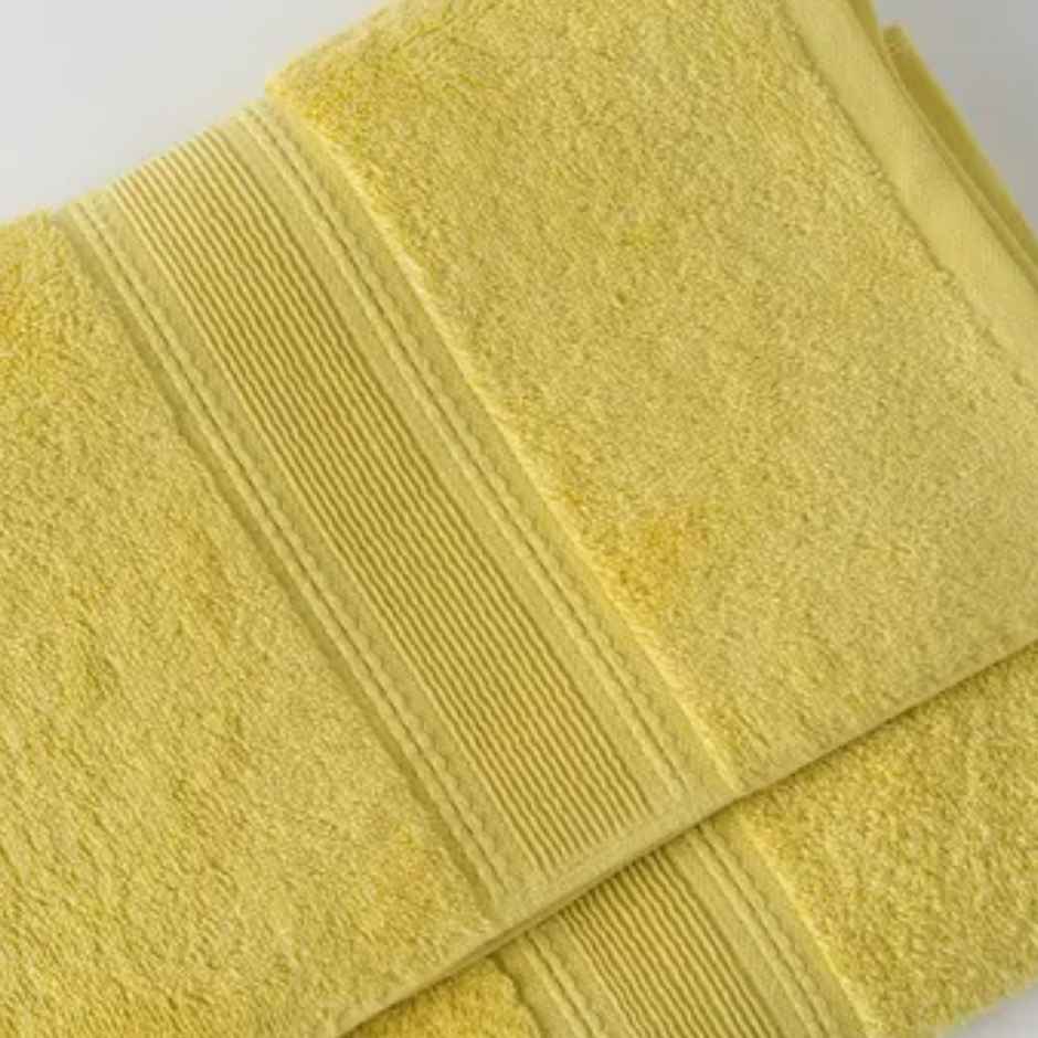 DDECOR Ecofriendly 70% Bamboo 30% Cotton Super Soft 650 GSM Solid Sustainable Bath Towel - Yellow