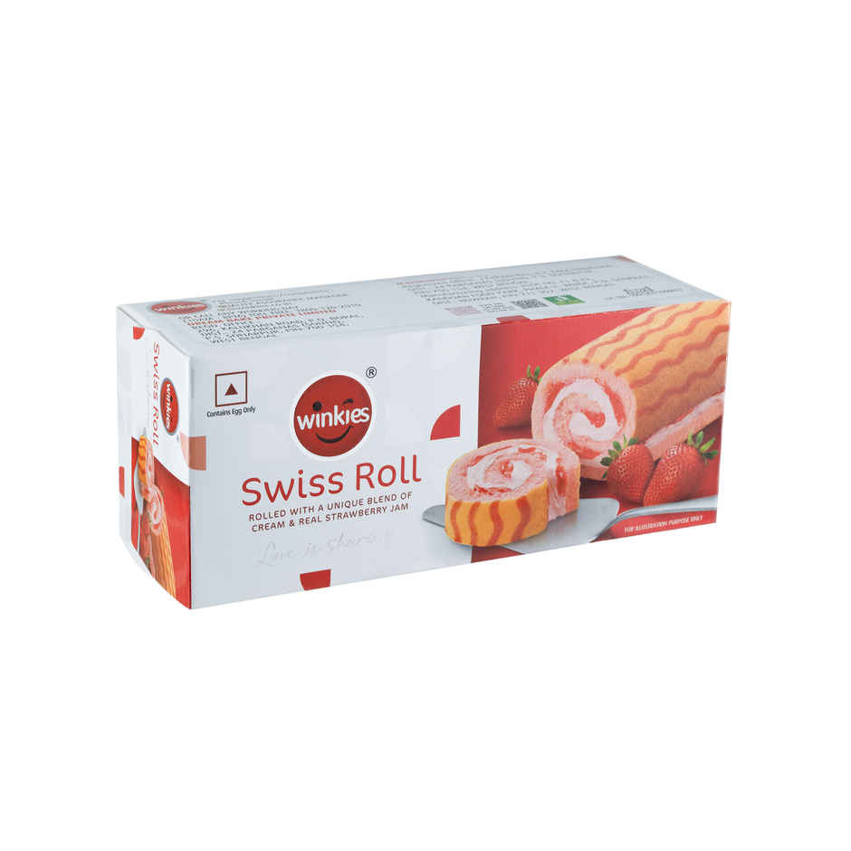 Winkies Swiss Roll - Cream & Real Strawberry Jam | Soft & Tasty