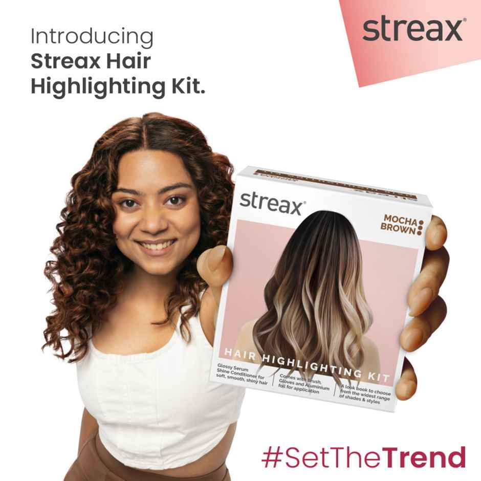 Streax Hair Colour Highlighting Kit Mocha Brown For Women