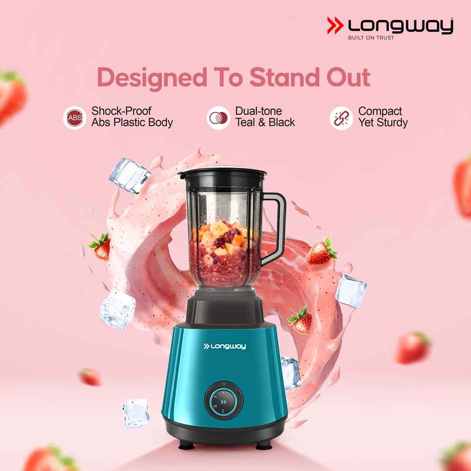 Longway Roto Max Up to 750W Max Output Juicer Mixer Grinder | 4 Jars | Teal & Black