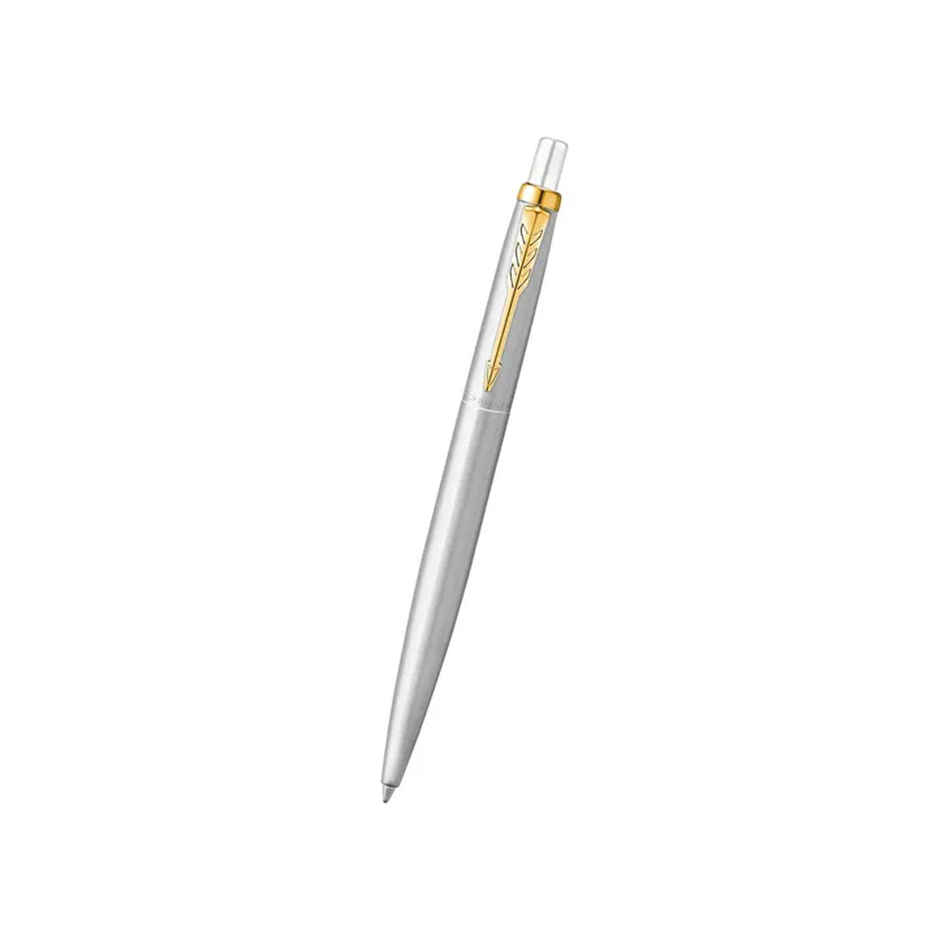 Parker Jotter Stainless Steel Ball Pen Gold Trim (Blue Ink) | Gift for Father's Day