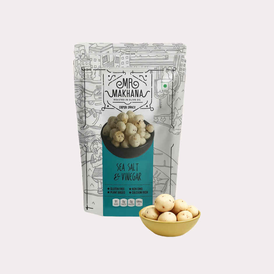 Mr Makhana Fox Nuts Sea Salt And Vinegar - Popped Lotus Seeds | Roasted In Olive Oil