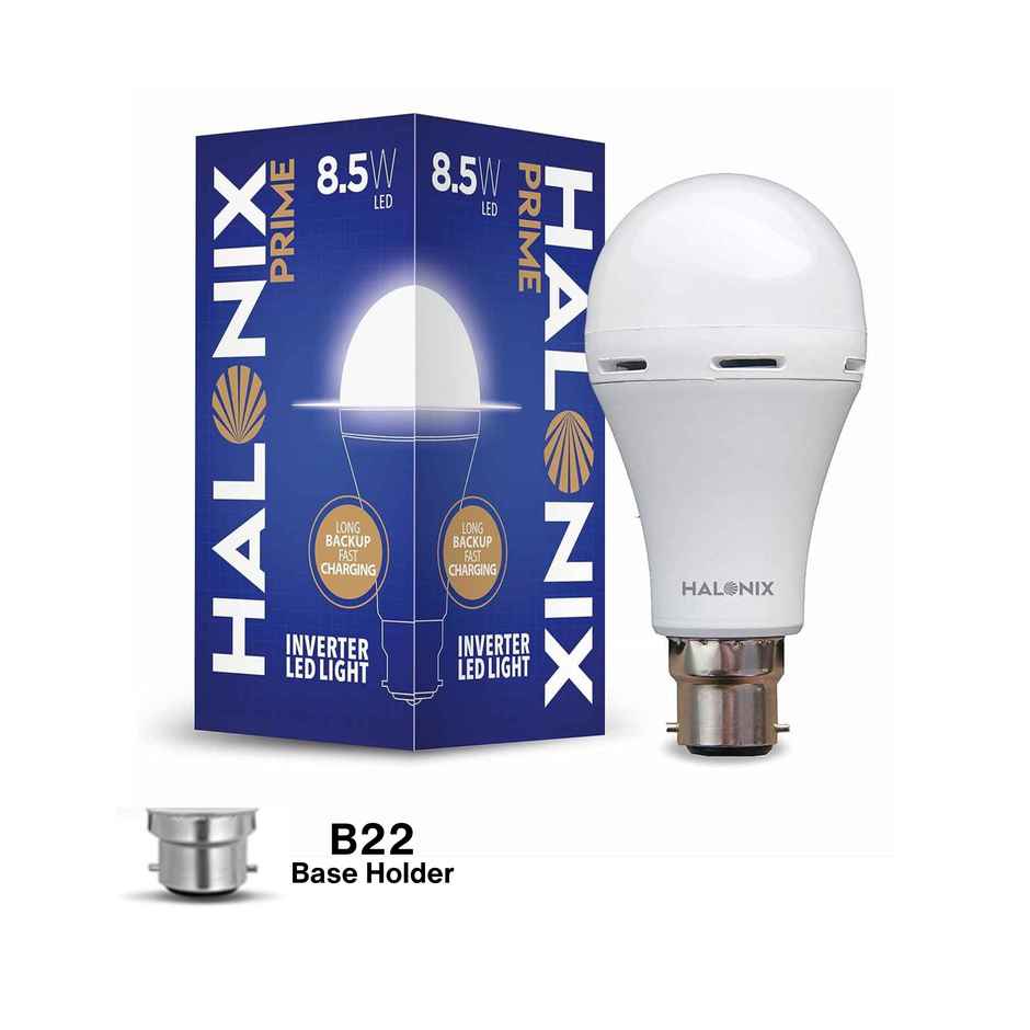 Halonix 8.5W B22 Rechargeable Emergency Bulb
