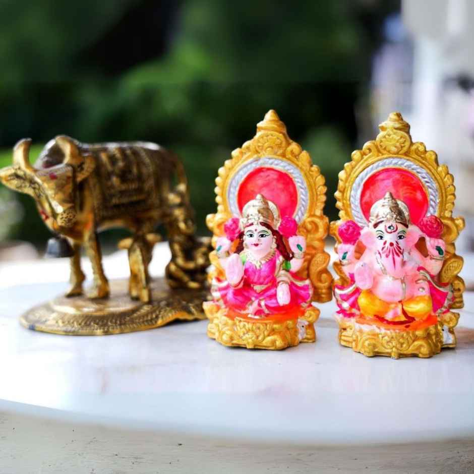 Handcrafted Mitti Laxmi Ganesh Idol | 5.5 Inch | Walton