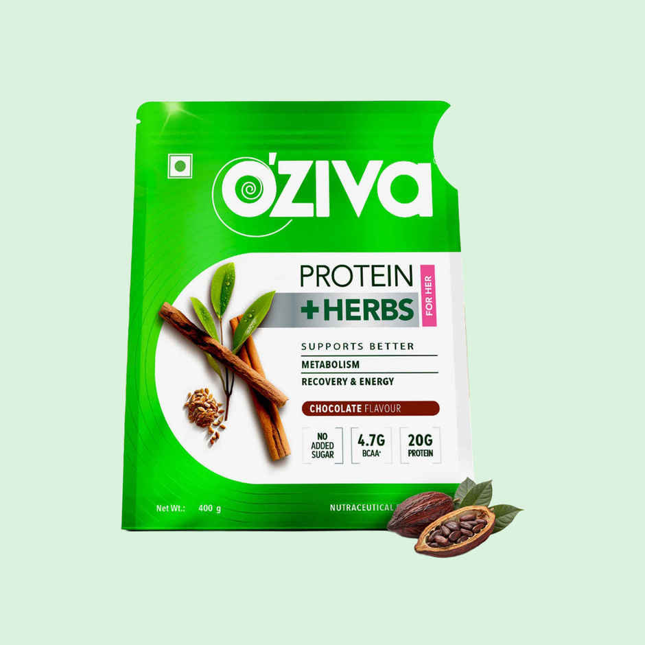 Oziva Protein & Herbs For Women | Whey Protein For Energy, Metabolism Blend | Chocolate