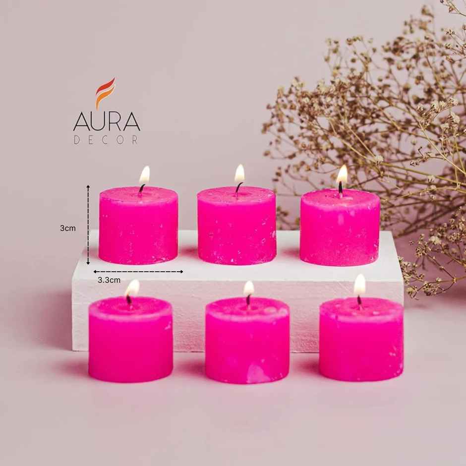 Votive Candles Rose Gift Set | Pack Of 6 | Auradecor