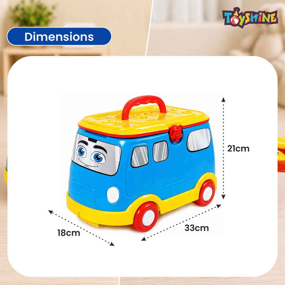 Toyshine 2 In 1 Doctor Vehicle Mini Bus Baby Ride On and Doctor Play 16 Pc Set For Kids Ages 3+