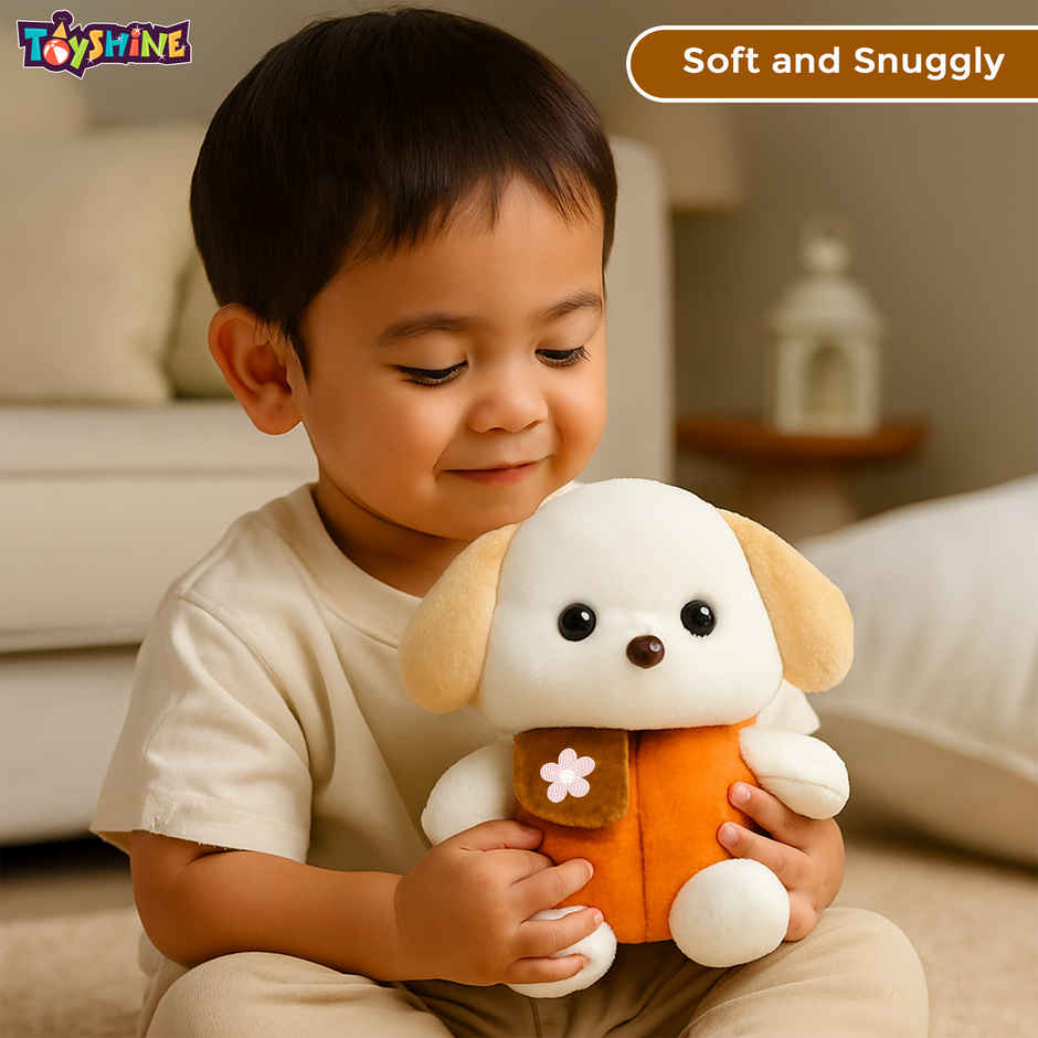 Spanker Cute Puppy Soft Toy Plush Dog with Outfit for Kids | 19 cm