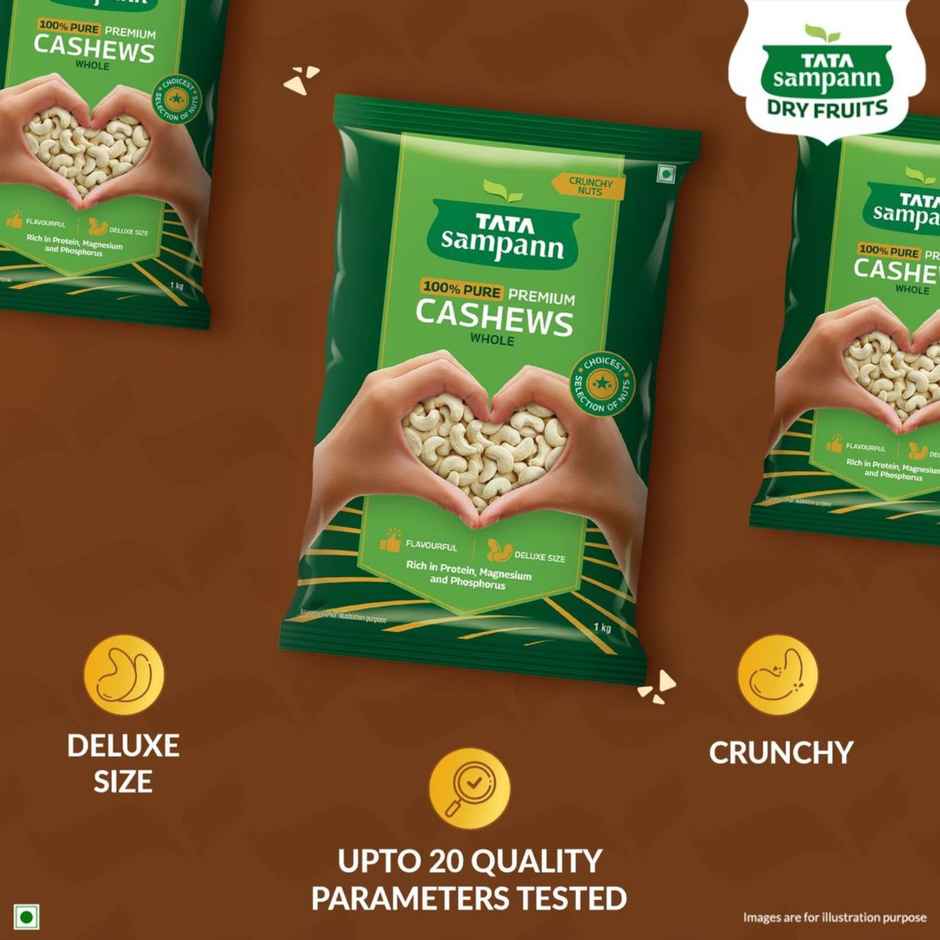 Tata Sampann 100% Pure Premium Cashews/Kaju Whole