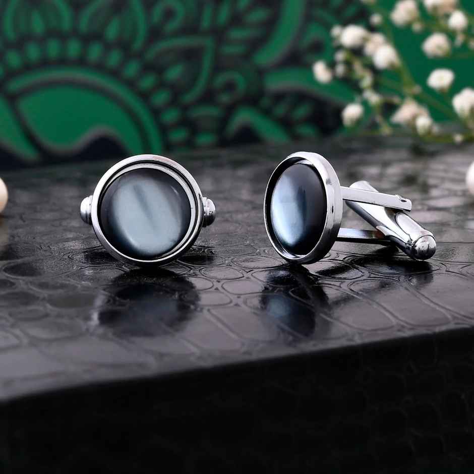 Voylla Men's Textured Alloy Accessory Gift Set | Grey - One Size