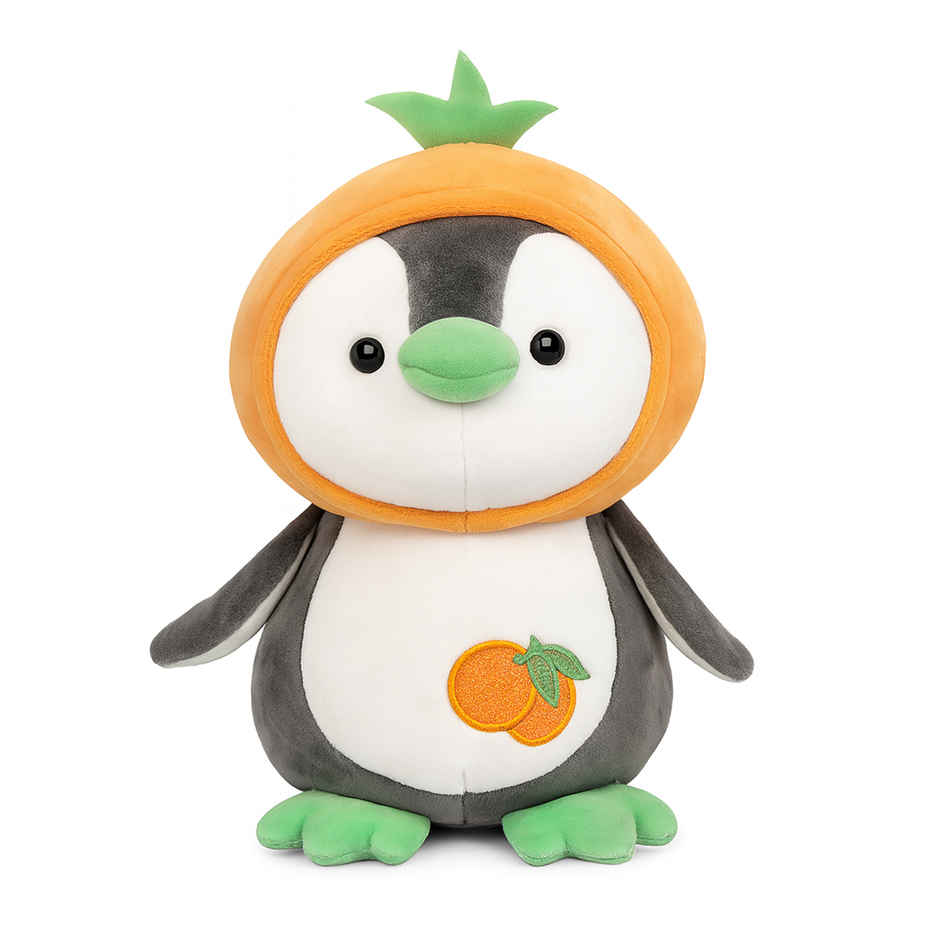 Spanker Penguin Soft Toy Cute Plush with Orange Hood - 28 cm