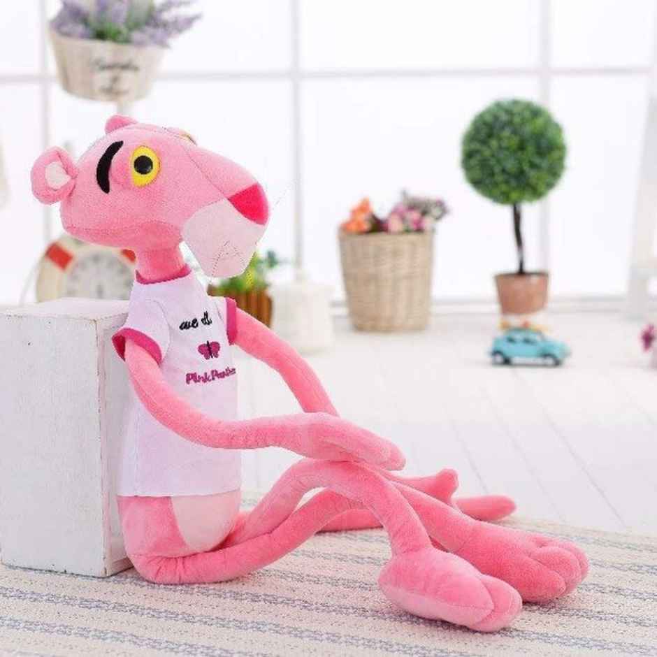 DearJoy Pink Colored Panther Baby pillow cum soft toy pink 55 cm