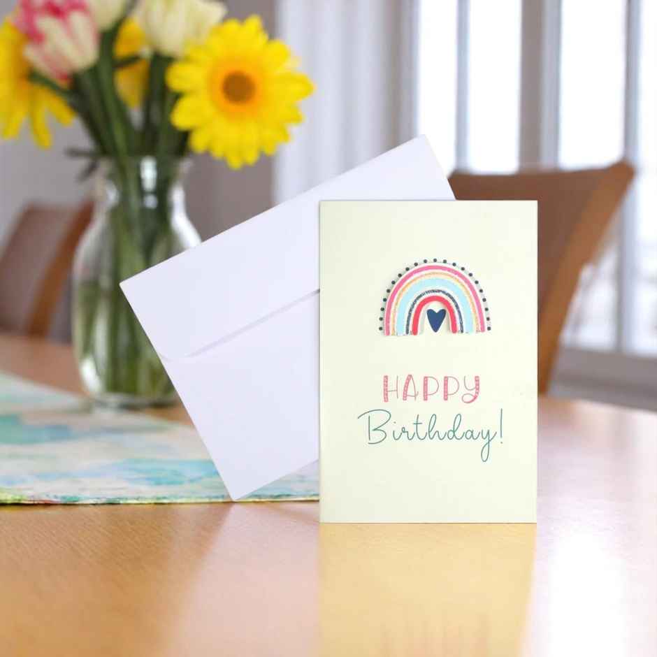 Itsy Bitsy Greeting Card & Envelope Birthday Rainbow 4 x 6 Inch 2 Pc Pb Lb
