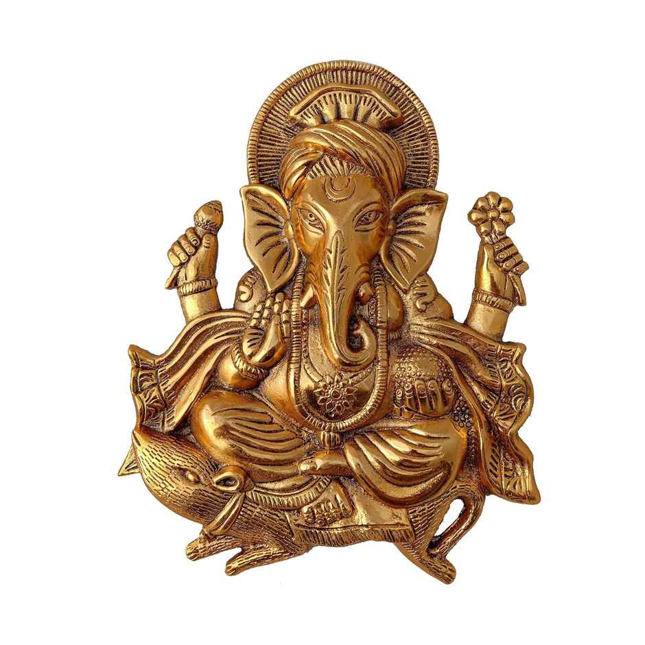 Ganesh Ji Wall Hanging in Gold Polish | Devnidhi
