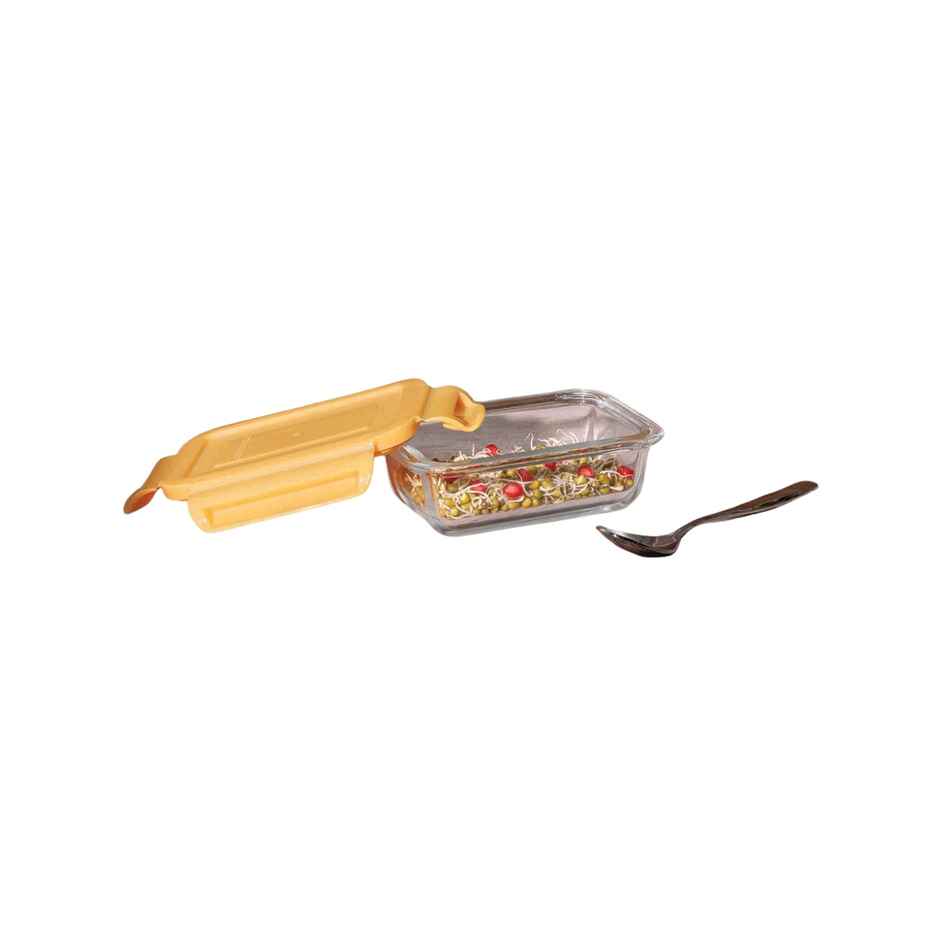 BAY6 Premium Borosilicate Glass, Microwave and Freezer Safe, Airtight Container with Lid 130 ml