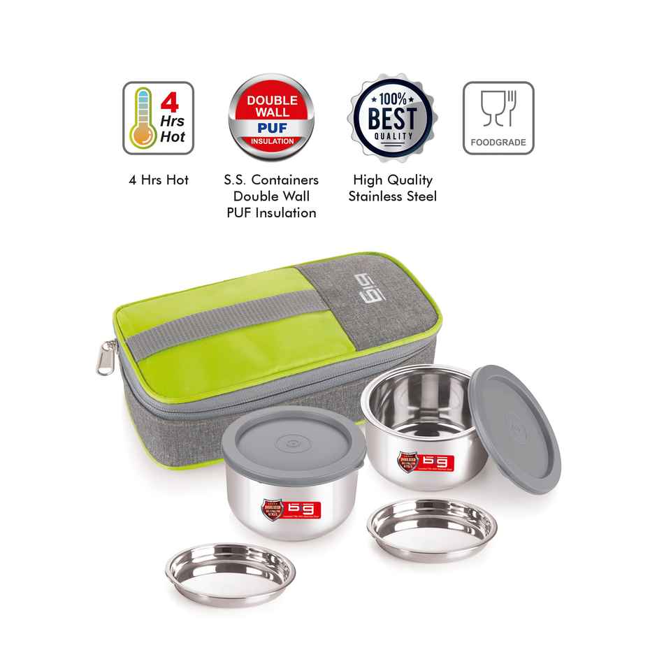 Big Inox Bento Stainless Steel Container Green
