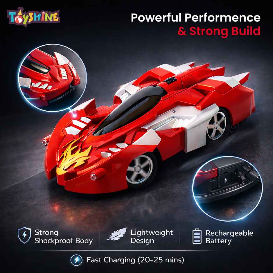 Toyshine Gravity Defying Rc Car Wall Climbing Remote Control Anti Ceiling Racing Toy - Assorted