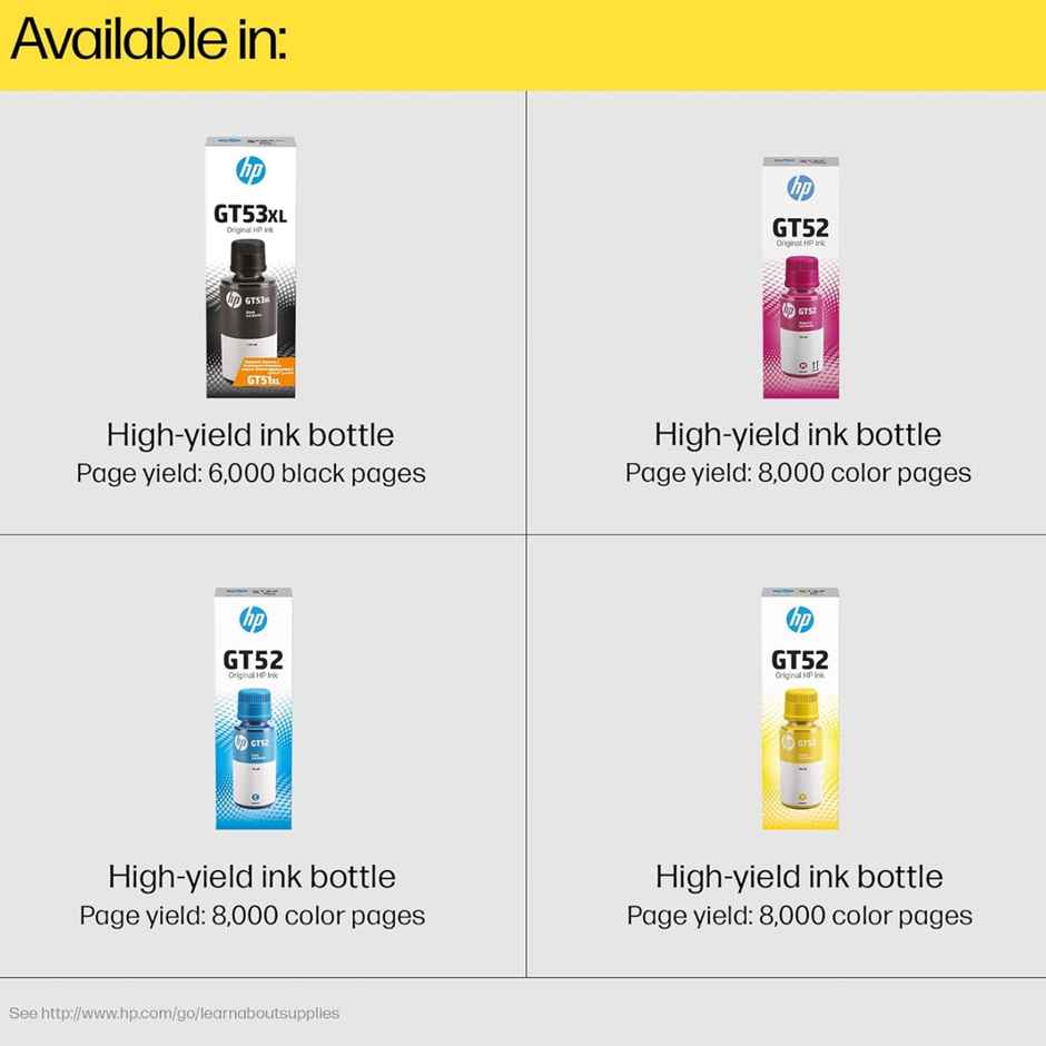 HP GT52 70-ml Yellow Original Ink Bottle