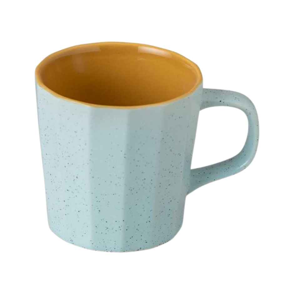 Clay Craft Fine Ceramic Armada Microwave Safe Coffee and Milk Mug | 320 ml | Blue and Yellow