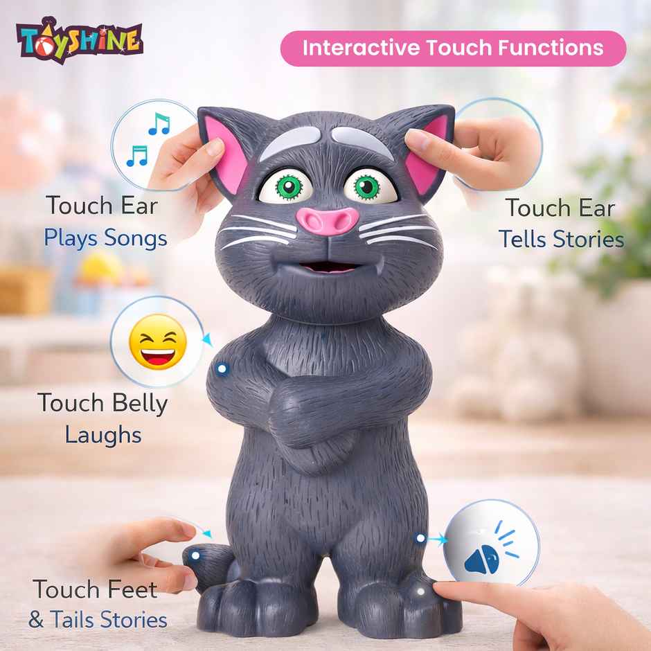 Toyshine Mimicing Repeat What You Say Talking Cat For Kids Birthday (2-5 Year Old) - Grey