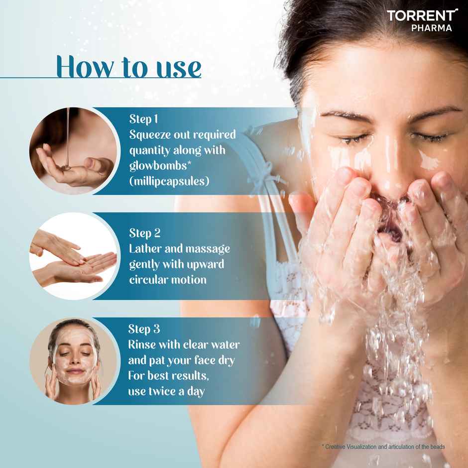 Ahaglow Advanced Face Wash Gel With Aha | Glow Bombs | Jojoba | Tea Tree Oil | Allantoin